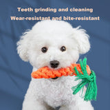 Dog Teeth Cleaning Toy Cotton Rope Carrot Shaped Pet Chewing Anti Bite Grinding Carrot Set Teeth Cleaning Anti Bite