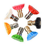 High pressure cleaning machine nozzle head kit with nozzle holder, 7 nozzle heads, 1/4 inch quick connect, multifunctional