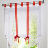 Sunshade Label Top Transparent Curtain Balcony Bow Strap Sunshade Ribbon Window Screen Lifting Curtain
