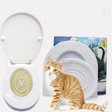 Cat Toilet Training Seat- Litter Tray Kit Pet Kitty Potty Train System Cat Nip with Step by Step Training Guide