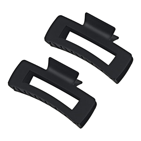 2pcs Women's black hair clip, matte rectangular anti slip clip, suitable for grasping large hair sizes of coarse and fine hair In Australia - Darrahopens