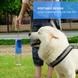 450ml portable and durable pet water bottle with leak proof button, BPA free portable dog bowl outdoor kettle