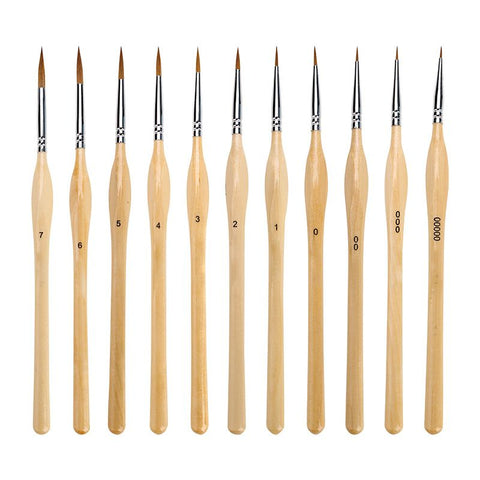 11pcs Wood Detail Paint Brushes Set Miniature Brushes with Triangular Handles for Fine Detailing & Art Painting - Acrylic In Australia - Darrahopens