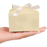 Kraft Paper Treat Boxes for Gift Giving Wedding Baby Shower Birthday Yellow Small Gift Boxes with Ribbons for Packaging Candy