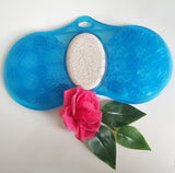 Shower foot scrub pad, exfoliating foot scrub acupressure massager, foot claw and calluses remover bath non slip pad