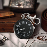 Minimalist Ultra Thin Open Face Quartz Pocket Watch with Key Buckle Unisex Portable Unisex Pocket Watch