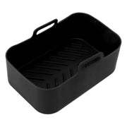 Air Fryer Liners for Dual Air Fryer, Double Silicone Pot Reusable Accessories Airfryer ( Large Black)