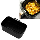 Air Fryer Liners for Dual Air Fryer, Double Silicone Pot Reusable Accessories Airfryer ( Large Black)