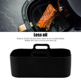 Air Fryer Liners for Dual Air Fryer, Double Silicone Pot Reusable Accessories Airfryer ( Large Black)