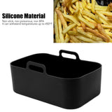 Air Fryer Liners for Dual Air Fryer, Double Silicone Pot Reusable Accessories Airfryer ( Large Black)