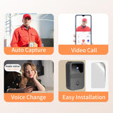 Intelligent visual doorbell, universal doorbell, remote home monitoring, video intercom, high-definition night vision capture In Australia - Darrahopens