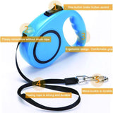 Pet Leash for Pet,12 FT Pet Walking Leash with Anti-Slip Handle,Strong Nylon Tape,Tangle-Free,One-Handed One Button Lock & Release