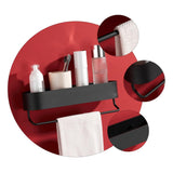 No Punching Rack Aluminum Metal Storage Holder Wall Adhesived Mounted Rack Kitchen Storage Shelves Bathroom Storage Racks