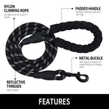 Sturdy dog skin super heavy climbing rope, comfortable padded handle, high reflective thread dog chain