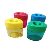 4pcs，Pencil Sharpener Double Hole Pencil Sharpener Manual with Lid Children's Colored Pencil Sharpener Stationery Plastic Sharpener