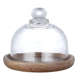 Mini Glass Dessert Dome with Base, Small Decorative Cake Tray with Glass Dome Cover, Cake Fruit Display Server Tray for Kitchen