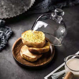 Mini Glass Dessert Dome with Base, Small Decorative Cake Tray with Glass Dome Cover, Cake Fruit Display Server Tray for Kitchen