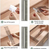 Transparent plastic drawer partition, adjustable flexible drawer partition, extendable drawer organizer drawer partition