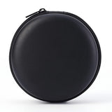 Black  Zipper Bag Hard Shell Case Portable Earphone Protective Bag, Shockproof Travel Data Cable Pouch for Headset, Charging Cable