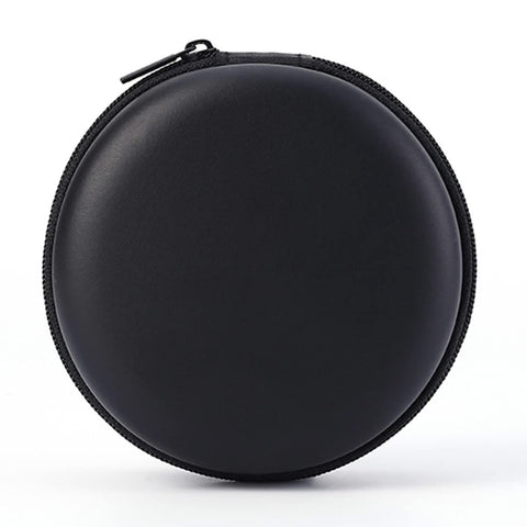 Black  Zipper Bag Hard Shell Case Portable Earphone Protective Bag, Shockproof Travel Data Cable Pouch for Headset, Charging Cable