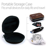 Black  Zipper Bag Hard Shell Case Portable Earphone Protective Bag, Shockproof Travel Data Cable Pouch for Headset, Charging Cable