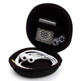 Black  Zipper Bag Hard Shell Case Portable Earphone Protective Bag, Shockproof Travel Data Cable Pouch for Headset, Charging Cable