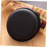 Black  Zipper Bag Hard Shell Case Portable Earphone Protective Bag, Shockproof Travel Data Cable Pouch for Headset, Charging Cable