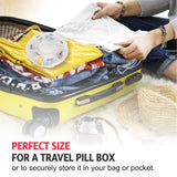 Pill organizer, transparent pill box for 7 days, weekly pill plan with notes for Sunday to Saturday pills
