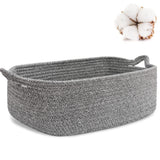 Woven Cotton Rope Storage Basket, Cube Changing Table Organizer for Closet Towels, Baby Nursery Bin, Small Dog Cat Toy Box In Australia - Darrahopens