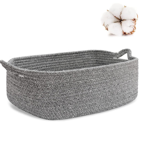 Woven Cotton Rope Storage Basket, Cube Changing Table Organizer for Closet Towels, Baby Nursery Bin, Small Dog Cat Toy Box In Australia - Darrahopens