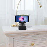 Mobile phone holder with wireless speaker, telescopic desktop phone holder, speaker black, portable, charging, watching TV shows