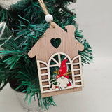 4pcs Christmas Tree Wooden Crafts Decoration Window Opening Elderly Pendant Creative Christmas Accessories