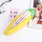 Silicone Pencil Holder Cute Zipper Case corn Shaped Makeup Bag Organizer Stationery Purse Wallet Cosmetic Brush Bags