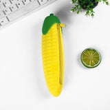 Silicone Pencil Holder Cute Zipper Case corn Shaped Makeup Bag Organizer Stationery Purse Wallet Cosmetic Brush Bags