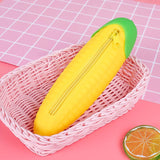 Silicone Pencil Holder Cute Zipper Case corn Shaped Makeup Bag Organizer Stationery Purse Wallet Cosmetic Brush Bags