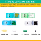 Monthly Pill Organizer For 30 Day, 2 Times a Day, One Month Pill Case AM PM, Travel 4 Week Pill Box, 31 Day Pill Medicine