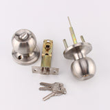 Stainless Steel Ball Privacy Door Knob ,Interior Door Knobs with Lock and 3 Keys,Lock The Door with The Key,for Bedroom Bathroom
