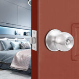 Stainless Steel Ball Privacy Door Knob ,Interior Door Knobs with Lock and 3 Keys,Lock The Door with The Key,for Bedroom Bathroom