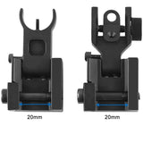 Flip Up Iron Sights Front & Rear Sight Dot Sight Compatible, Folding Back Up Sight ,Foldable Flat-top Co-Witness Sights