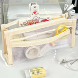 2 pcs Pencil Case , Travel Makeup Bag, Cute Transparent Stationary Organizer Pen Bag for Adult Office College