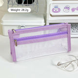 2 pcs Pencil Case , Travel Makeup Bag, Cute Transparent Stationary Organizer Pen Bag for Adult Office College