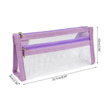 2 pcs Pencil Case , Travel Makeup Bag, Cute Transparent Stationary Organizer Pen Bag for Adult Office College