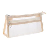 2 pcs Pencil Case , Travel Makeup Bag, Cute Transparent Stationary Organizer Pen Bag for Adult Office College