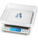 Digital Kitchen Scale 3000g x 0.1g Jewelry Gold Silver Coin Gram Pocket Size Herb Grain for Food, Cooking,with 2 Trays In Australia - Darrahopens