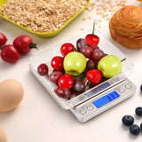 Digital Kitchen Scale 3000g x 0.1g Jewelry Gold Silver Coin Gram Pocket Size Herb Grain for Food, Cooking,with 2 Trays