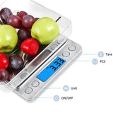 Digital Kitchen Scale 3000g x 0.1g Jewelry Gold Silver Coin Gram Pocket Size Herb Grain for Food, Cooking,with 2 Trays