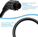 Bike Lock Portable Bike Locks Cable High Security Bicycle Lock Cycling Lock with 4-Digits Codes Ideal to Secure Bike