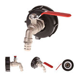Tank Adapter, Tank Tap Adapter Water Storage Tank IBC Tank Adapter S60X6 to Brass Garden Tap with 1/2" Hose Fitting