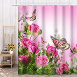Butterfly Floral Shower Curtain 72 x 72 Inch, Pink Rose Blossom Shower Curtain Spring Romance Flower Bouquet Shower Curtain In Australia - Darrahopens