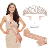 50th Birthday for Women, 50th Birthday Decorations Women, Rose Gold Queen Crown for Women 50th Birthday Party